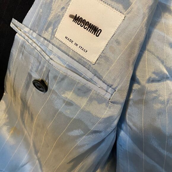 Moschino Pinstriped Blazer with hand painted details - Picture 4 of 11